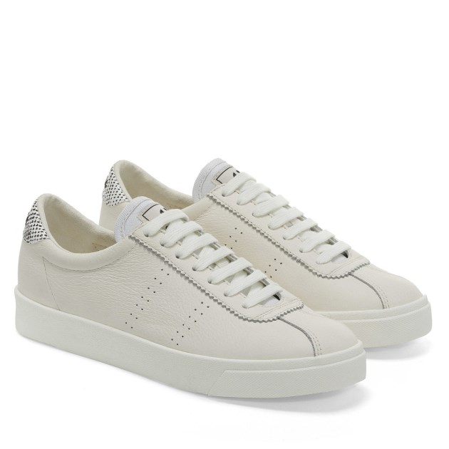 Superga 2843 Club S Micro Faux נחש לבן Avorio שחור נחש
