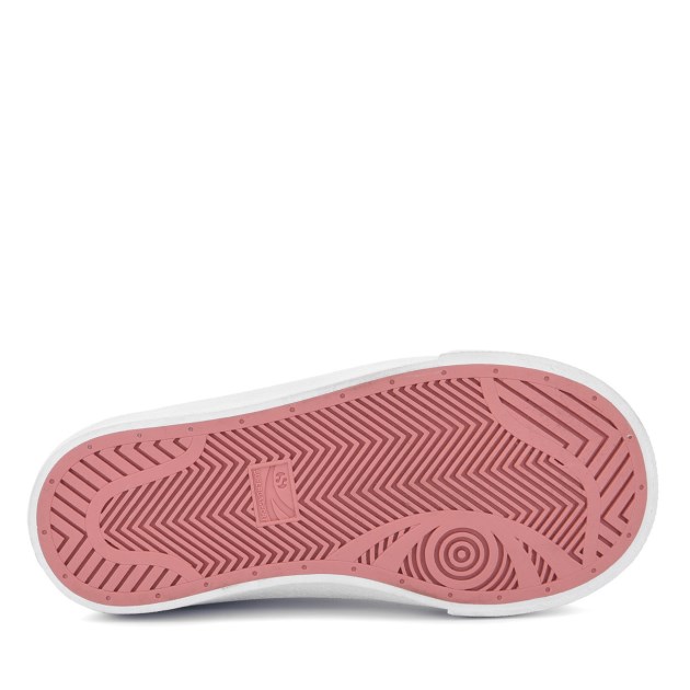 Superga 2843 מועדון ילדים טבעוני לבן-ורוד מאובק