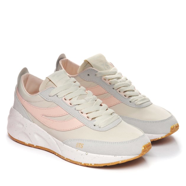 Superga 4089 Training 9ts Slim טבעוני דמוי עור בז \ג\סו-אפור Lt-pink Ish-b