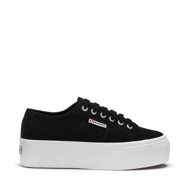 Superga 2790 Platform Black-f לבן