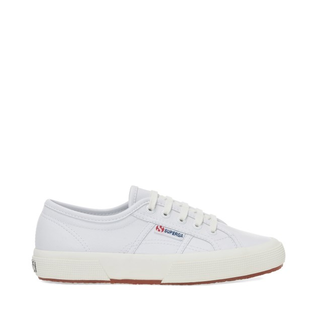 Superga 2750 דמוי עור טבעוני לבן-לבן