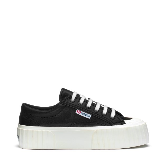 Superga 2631 Stripe Platform טבעוני פאו שחור-לבן