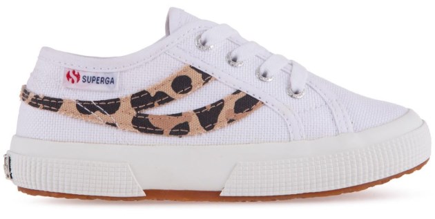 Superga 2953 כותנה זנב סנונית Leopa לבן-נמר