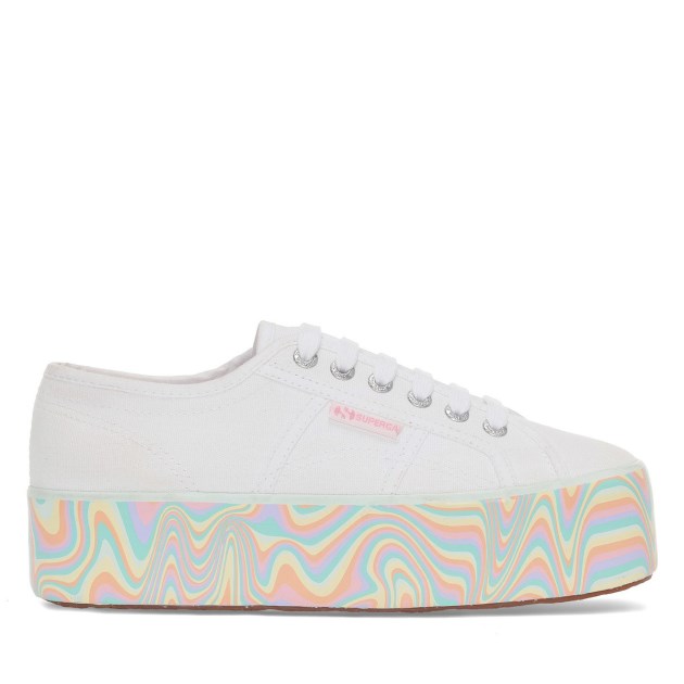 סוליית Superga 2790 Multicolor נוזלית בצבע לבן-רב צבעים