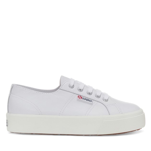 Superga 2730 Nappa אופטי לבן-כסף-f Avorio