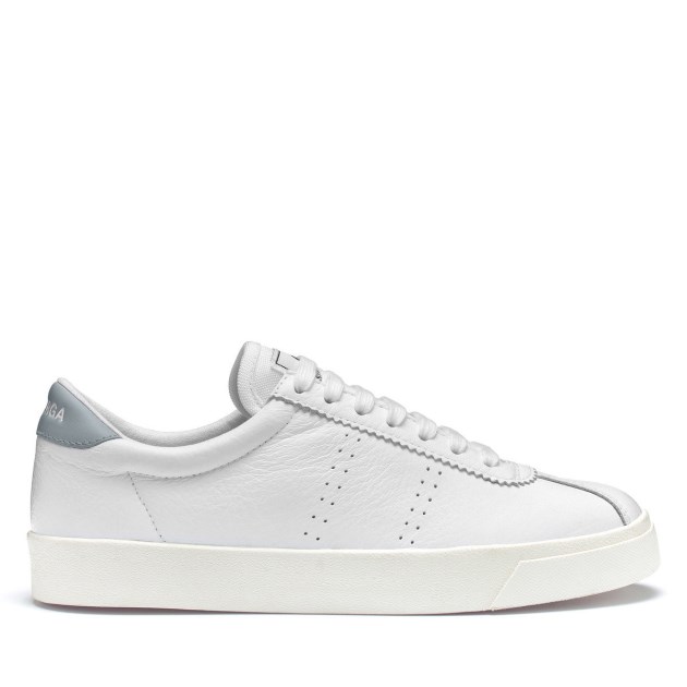 Superga 2843 Club S Comfort עור לבן-אפור Lilla-f Avorio