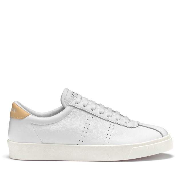Superga 2843 Club S Comfort Leather לבן-צהוב Lt F Avorio