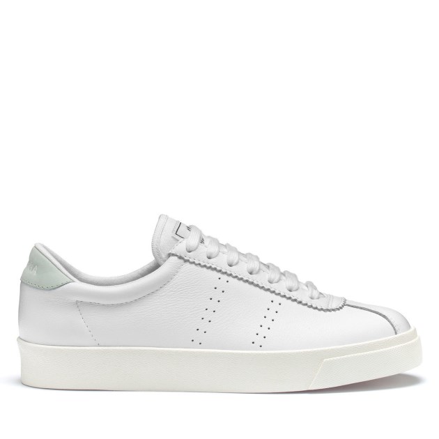 Superga 2843 Club S Comfort עור לבן-תכלת קרח-f Avorio