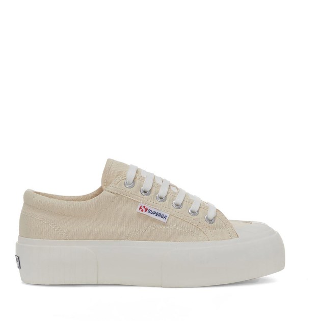 Superga 2631 Stripe Platform בז' Lt קליפת ביצה-f Avorio