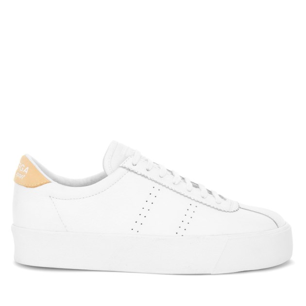 Superga 2854 Club 3 עור נוחות לבן-בז' גומה-לבן Avorio