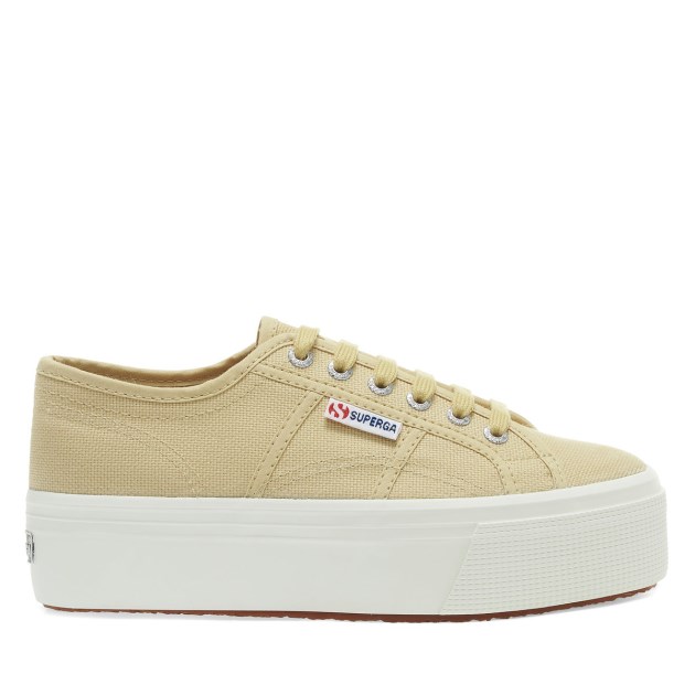 Superga 2790 Linea למעלה למטה בז' שקדים-f Avorio