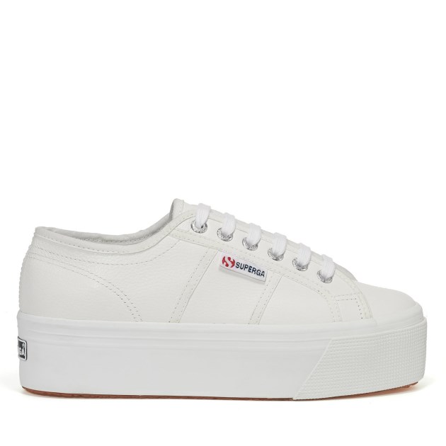 Superga 2790 עור מלא לבן-לבן