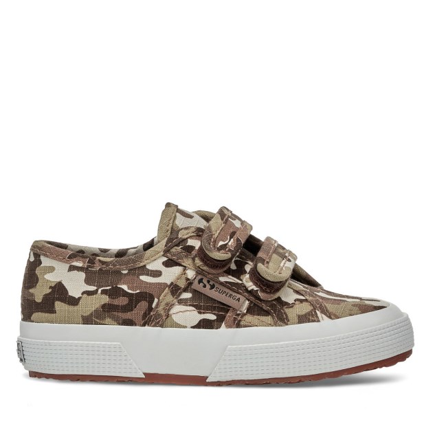 2750 רצועות ילדים Camo Ripstop בז' Raw Scamouflage Superga